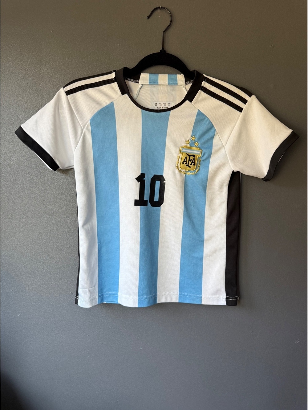 Adidas Argentina Messi #10 Soccer Jersey Kids Size 22